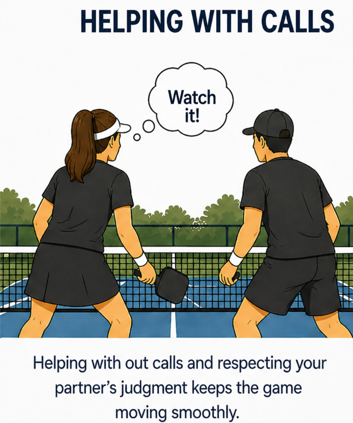 Helping with Calls pickleball strategy diagram